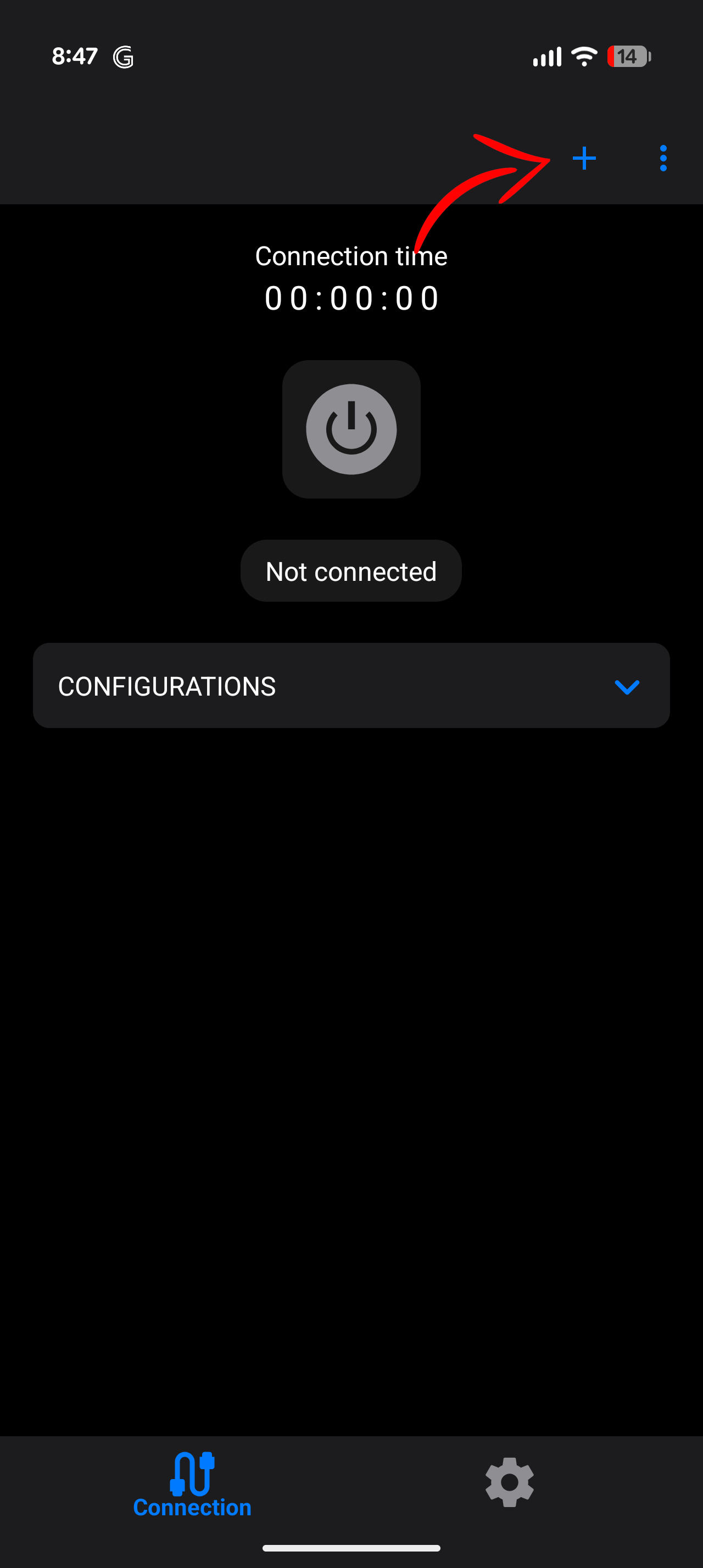 V2RayTun main screen