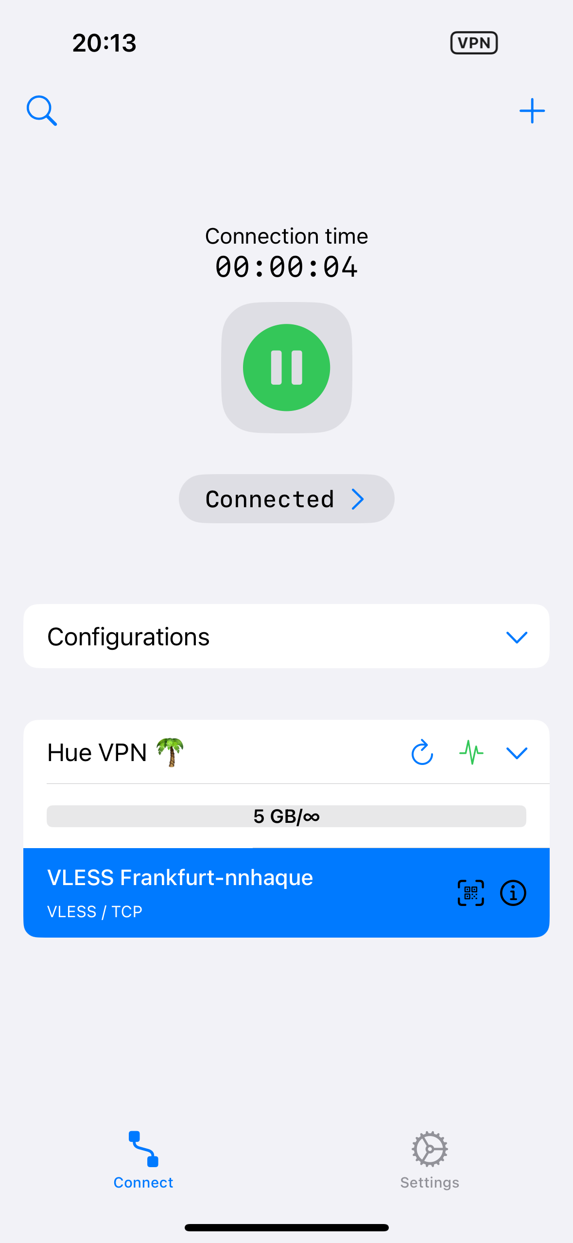 v2RayTun connected